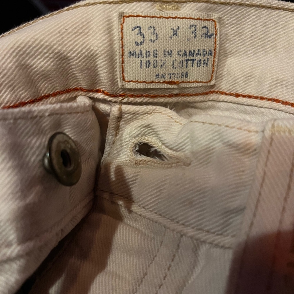 Men's Cream Relaxed Jeans